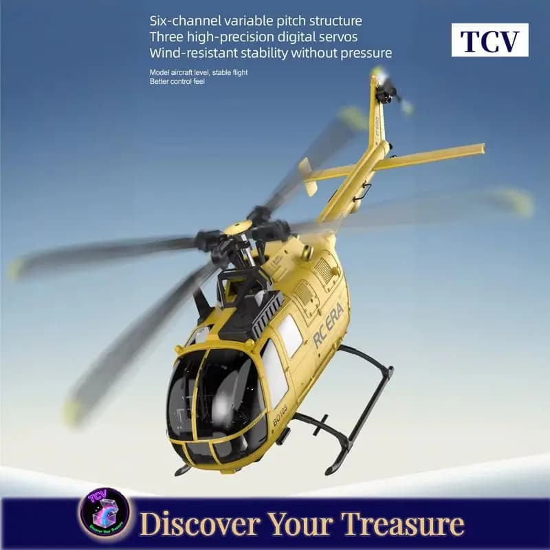 Tcv C180 6ch Rc Helicopter Bo105 Scale Model Smart Positioning Remote Control Aircraft Toy Rc Ideal Gift For Fans