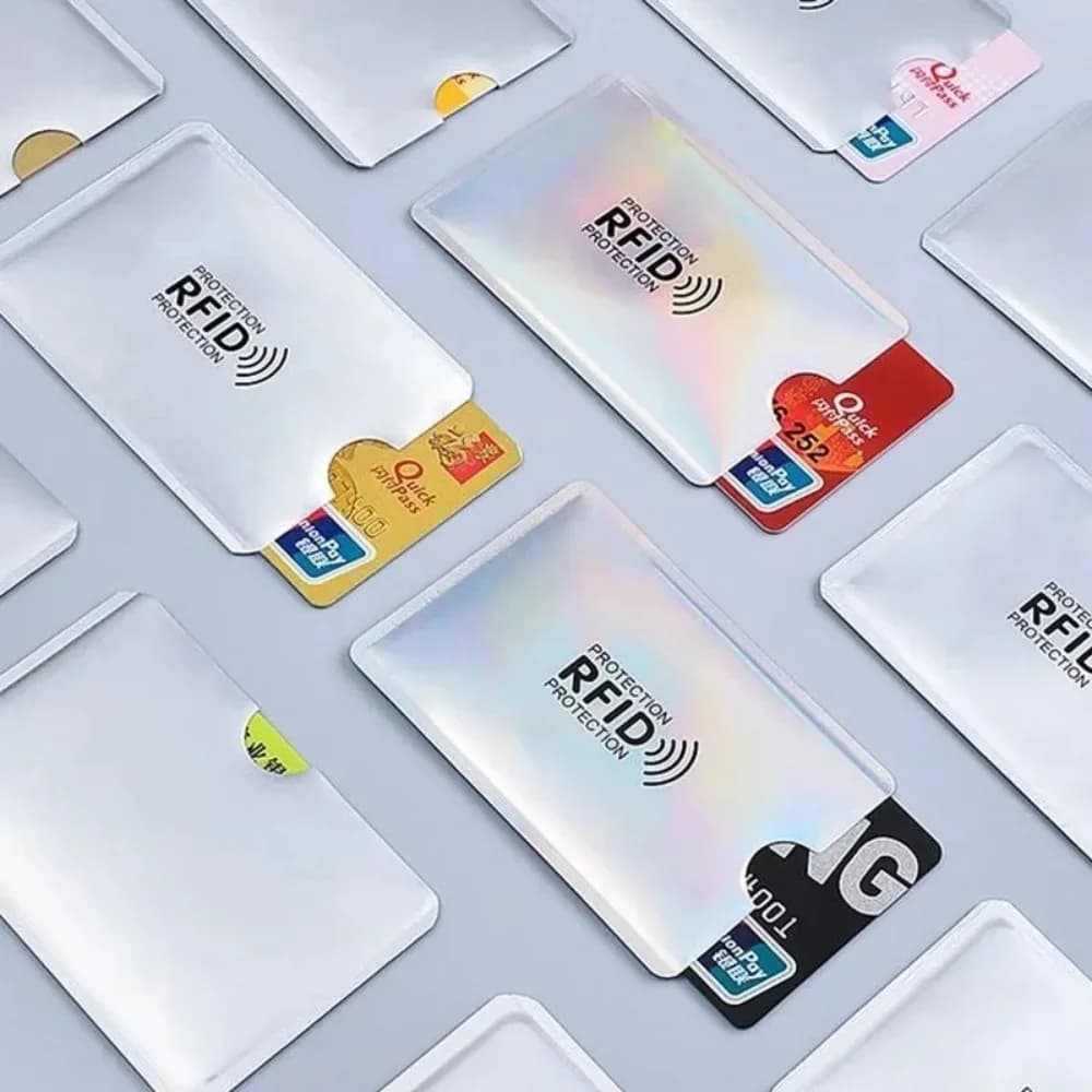 10pcs Anti Rfid Credit Card Holder Blocking Reader Lock Blocker Bank Cards Protector Shielding Bag Colorful Anti-theft Card Case