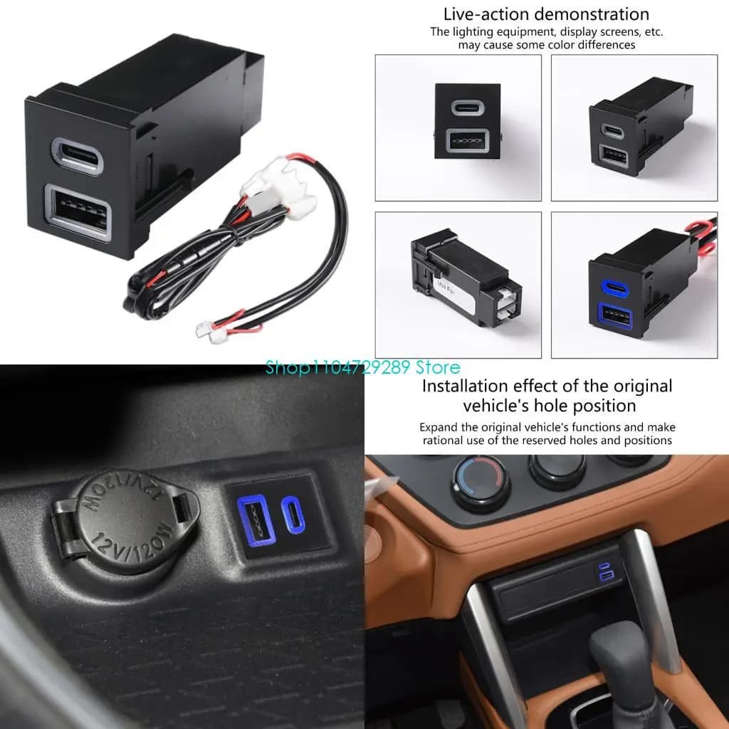 D8KE Double USB Car Chargers For Vehicle Provides Fast Charging Via PD QC3.0