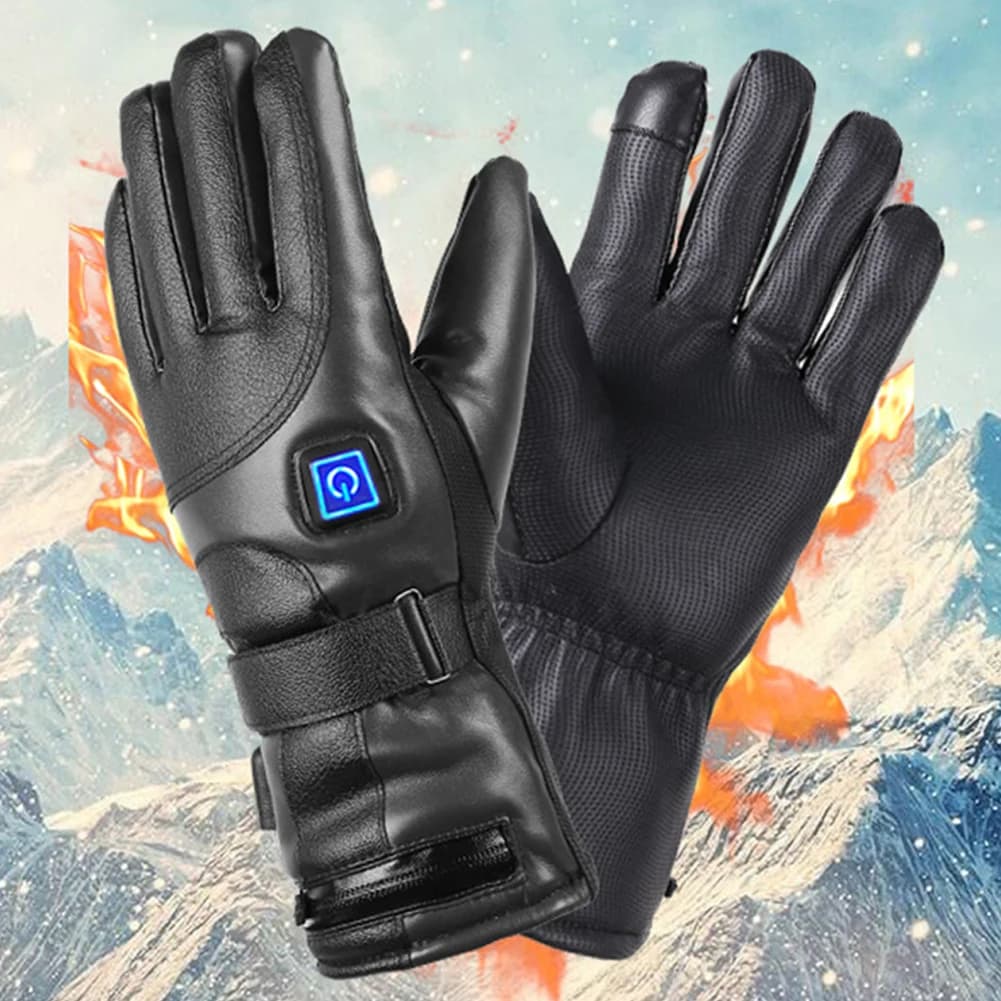 Rechargeable Heating Gloves 3 Temperature Levels Waterproof Electric Winter Gloves Outdoor Cycling Skiing Hiking