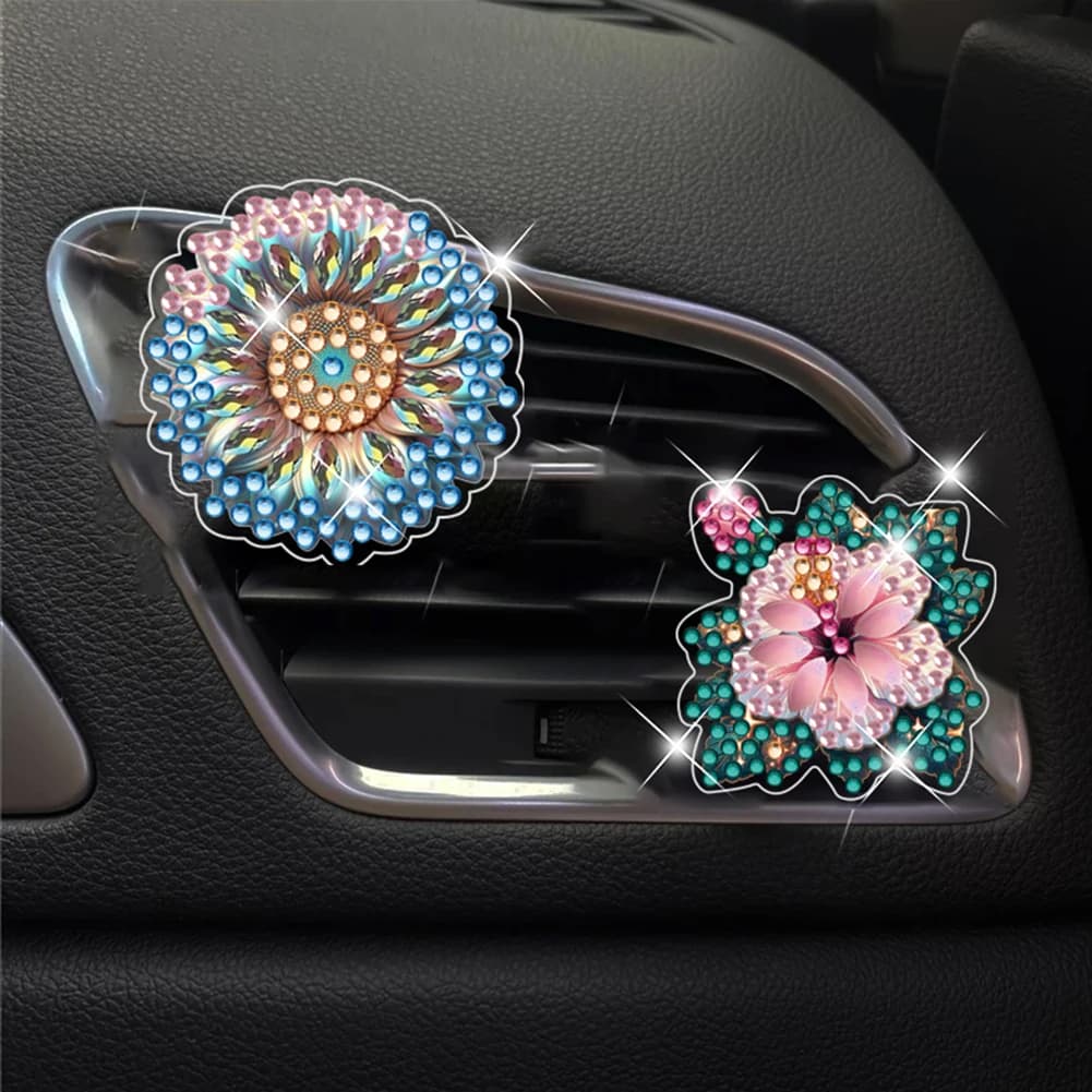 12 Pieces Clips for Aromatherapy Auto with Diamonds, Deodorant for Cars with Rhinestones, Auto Decoration for Women
