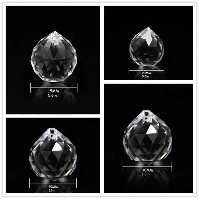 15mm-40mm Trasparente/AB Sfere di Cristallo Sfaccettato K9 Parti del Lampadario Prisma Sun Catcher Appeso Goccia Ciondolo Casa Decorazione Della Festa Nuziale