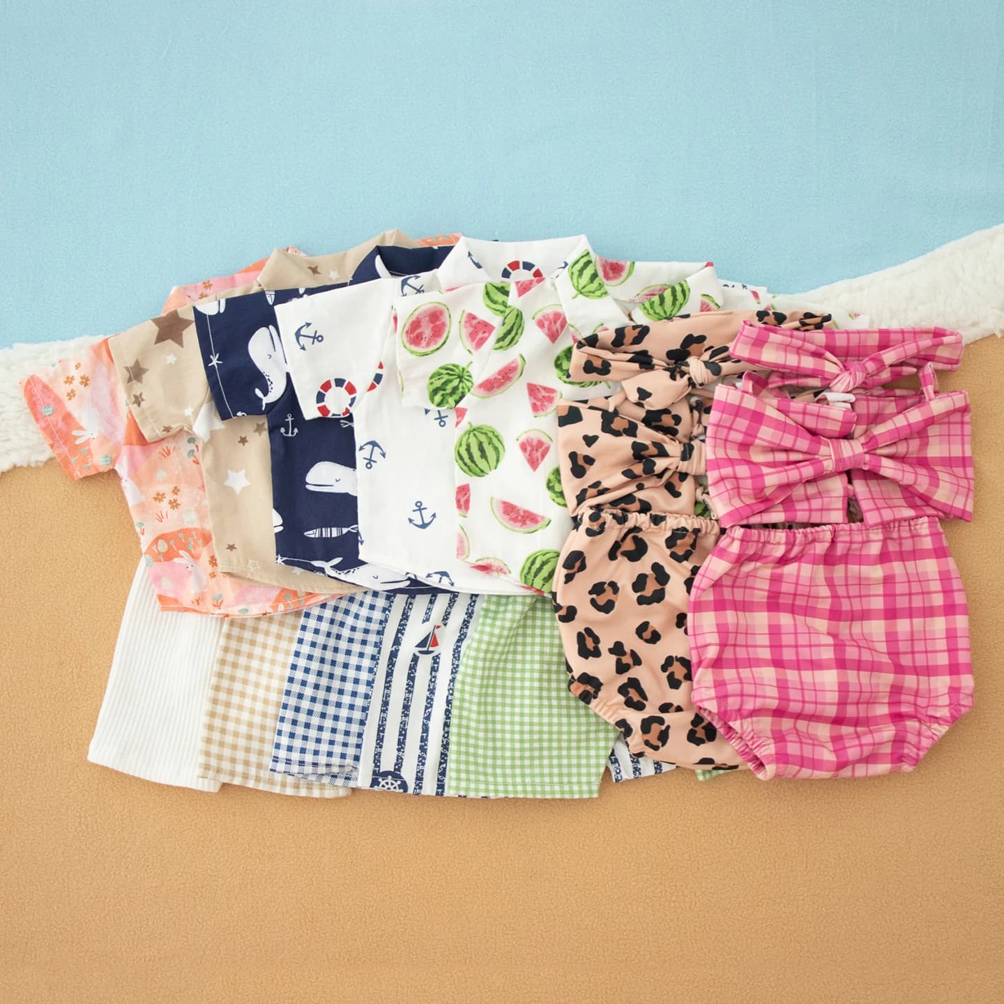 ❤️Newborn Photography Clothing Hat+Shirt+Shorts 3Pcs/Set Studio Baby Boy Girl Photo Prop Accessories Beachwear Swimsuit Bikini