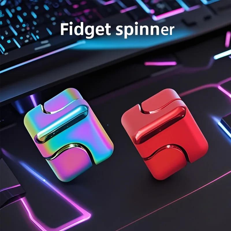 Metal Cube Rotating Fingertip Gyroscope Fidget Anti Stress Toy Adult Office Home Travel Portable Spinner Toy Christmas Gifts Kid