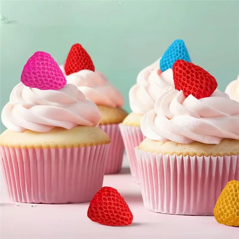 6 Cavity 3D Strawberry Chocolate Mold For Fondant, Resin, Cake Topper Cupcake Decorating Tools