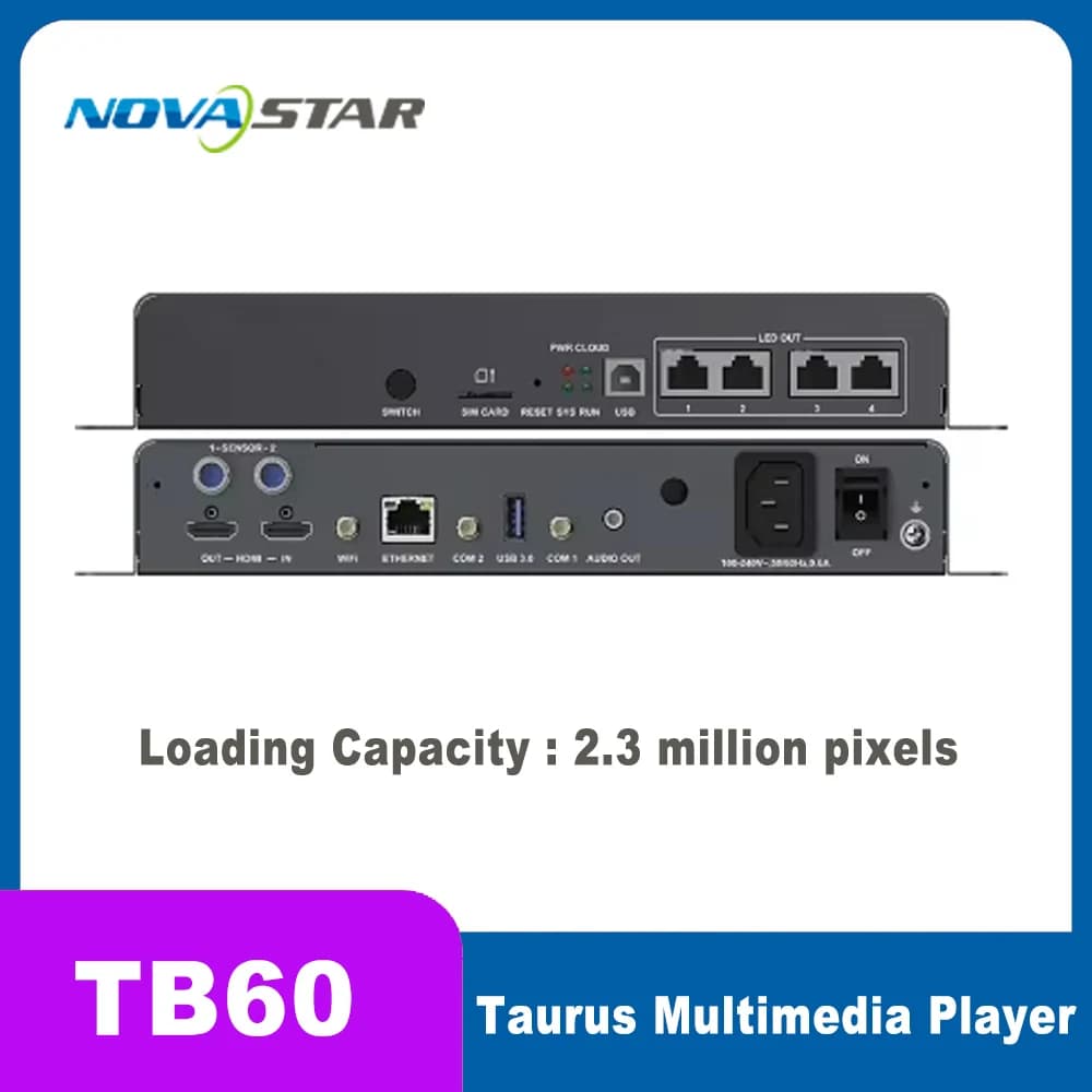 Novastar TB60 Full Color LED Panel Video Wall Player LED Digital Signage LED Screen Pixel Display WiFi USB HDMI Port Controller