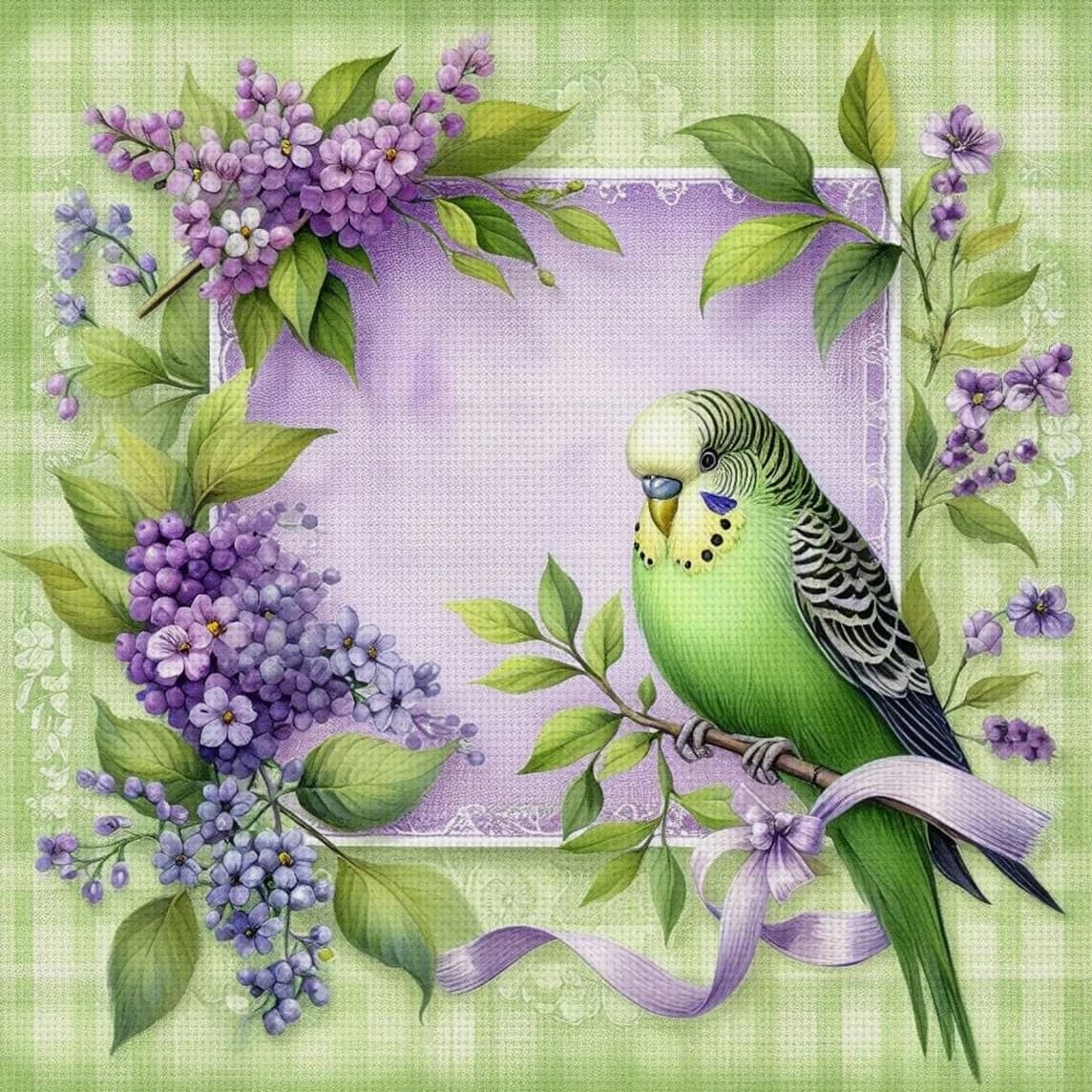 Kit Punto Croce Pappagallo e Fiori Fai da Te 11CT Ricamo Decorazione Murale Casa Regalo Materiale Fatto a Mano Senza Cornice Semilavorato 36×36cm