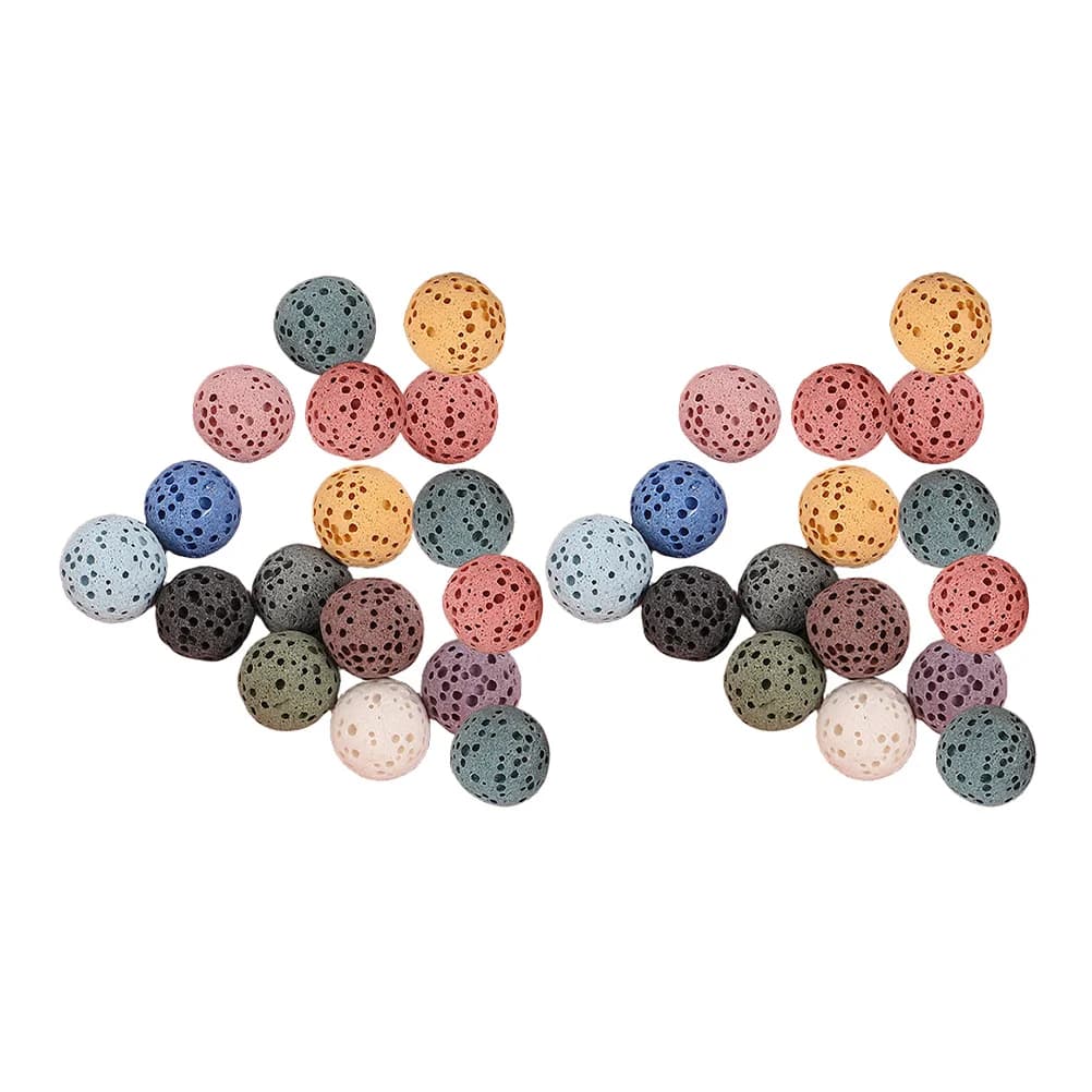 33 pcs Perline Vulcan Stone Diffuser 10 Mm Round Without Hole Design For Auto Home Office Essential Oil Fragrance Aroma