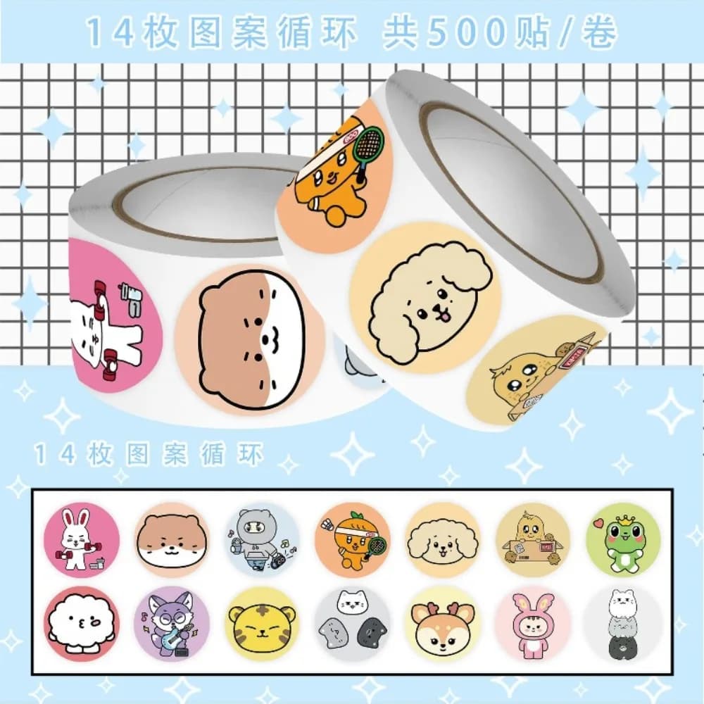 500 pezzi di dolcetti a tema idol K-pop con confezione sigillata, adesivi carini per caramelle SVTeen, articoli di supporto per idol in stile cartone animato