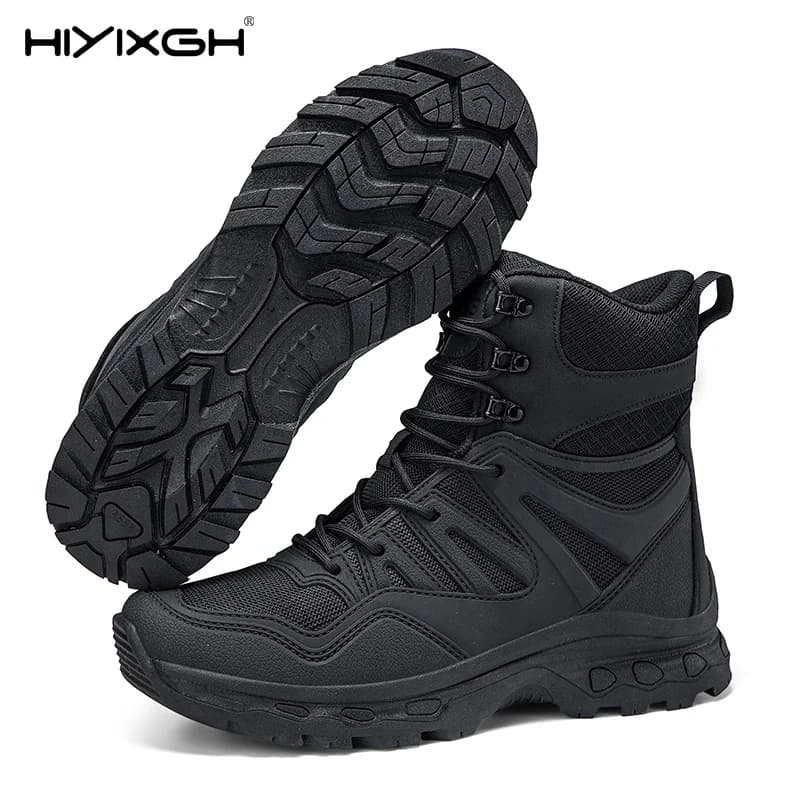 Men's Boots Outdoor Ankle Boots Thick High Quality Sports Shoes Non-slip Hiking Boots Wear-resistant Jungle Trekking Size 39-47