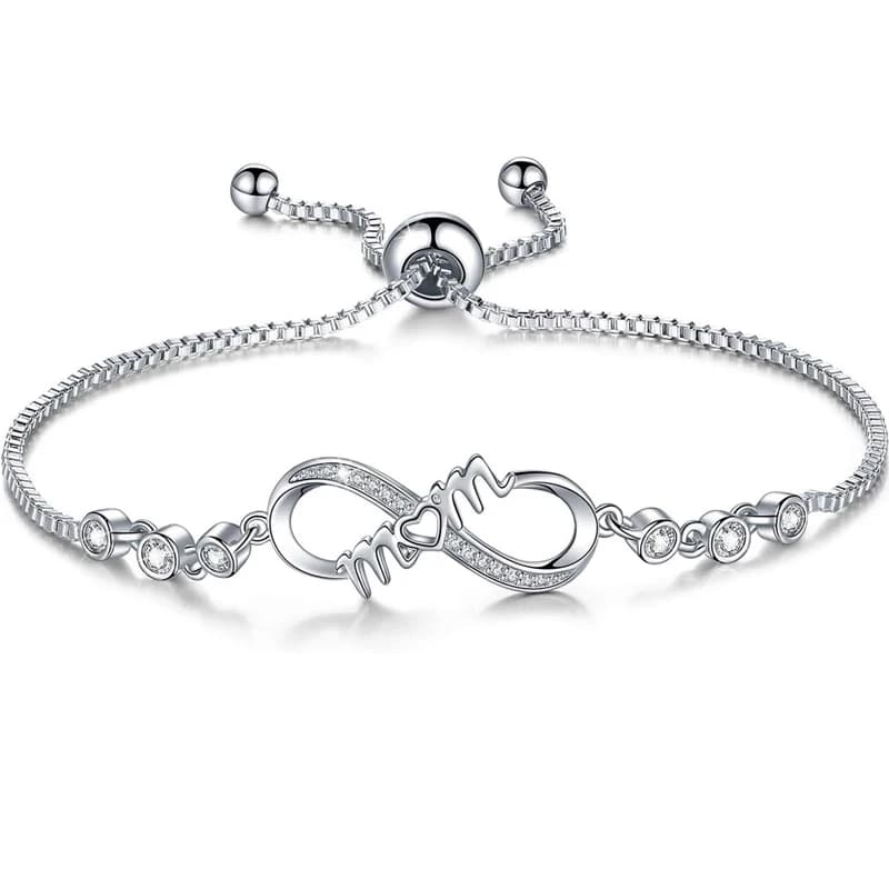Braccialetti Infinity Love per Donne e Ragazze, Gioielli in Acciaio Inossidabile per Compleanno e Festa della Mamma, Regali per Lei, Moglie, Mamma da Figlia e Figlio
