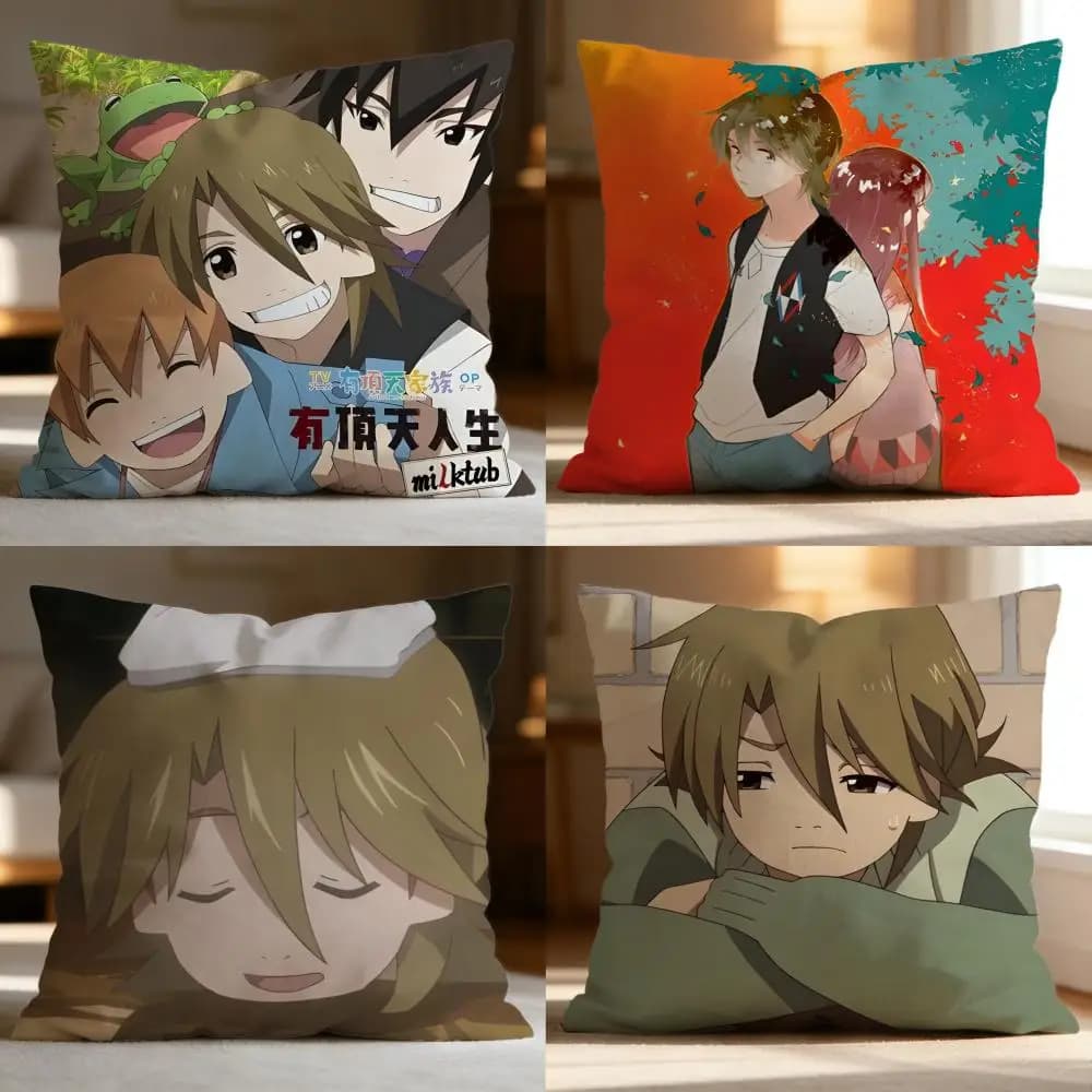 Fodera per cuscino Anime The Eccentric Family, morbida e lavabile, multiuso per divano, letto, viaggi, ufficio