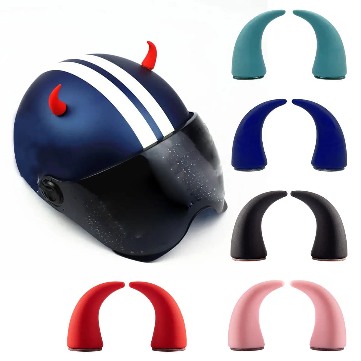 Casco Moto piccolo diavolo corna decorazione Moto Car Styling carino casco adesivi Decor accessori Moto