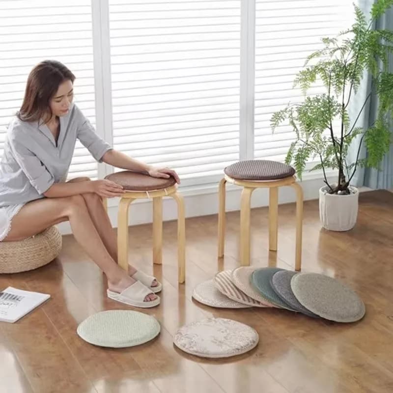 Summer Breathable Rattan Mat Chair Cushion Universal Round Dining Chair Cushion Stool Seat Pad Thickened Anti Slip Chair Cushion