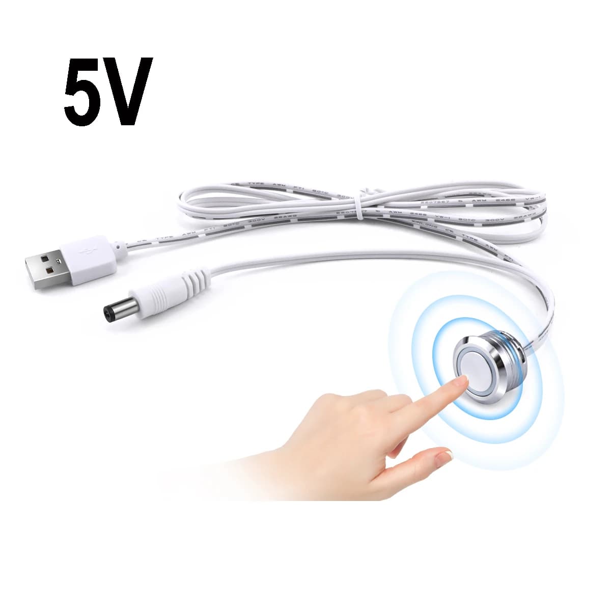 DC5V LED Light Switch USB Touch Sensor Switch Stepless Dimmable Brightness Adjustment Touch Switch for Home Neon COB LED Strip