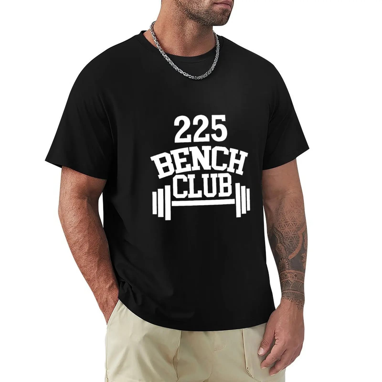 225 lbs Bench Press Club Member T-Shirt Plus Size Lightweight Tee Shirt