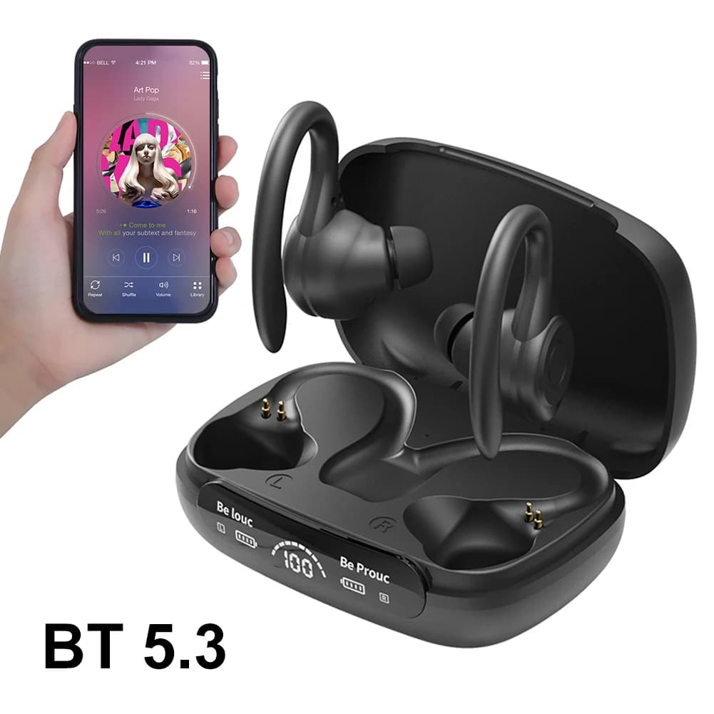 Wireless Headphones Game earphones Waterproof fitness earphones Sports racing earphones with 5.3 noise reduction compatible with Bluetooth