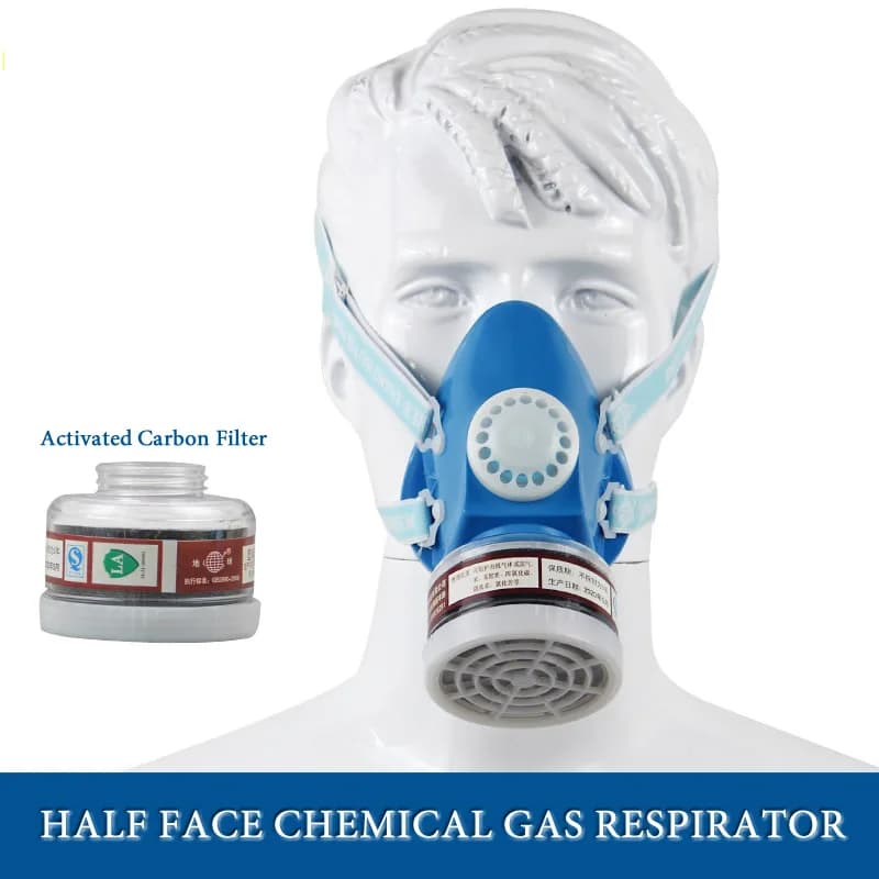 Maschera antigas antipolvere a metà faccia Respiratore chimico in gomma morbida Filtro RD40 per spruzzatura di pesticidi industriali Verniciatura Vapor organico