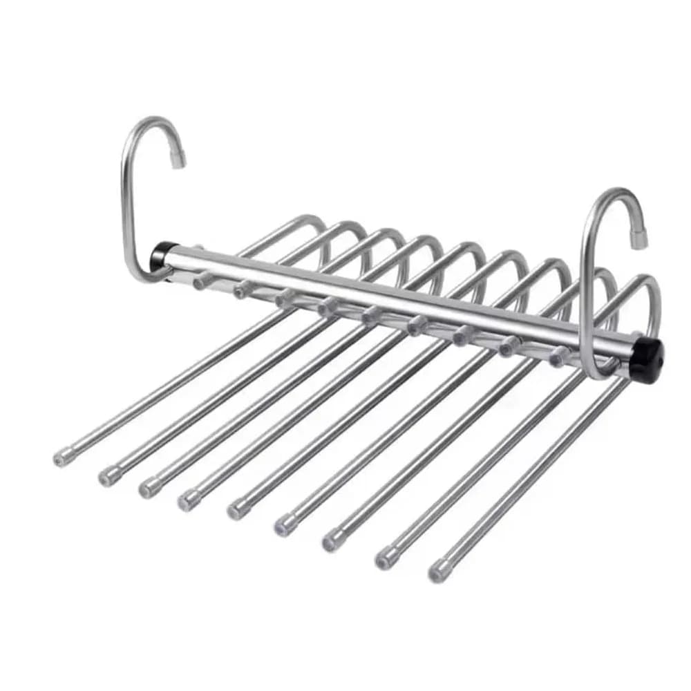 Folding Pants Hangers Multi-Layer Stainless Steel Space-Saving Clothes Organizer for Wardrobe