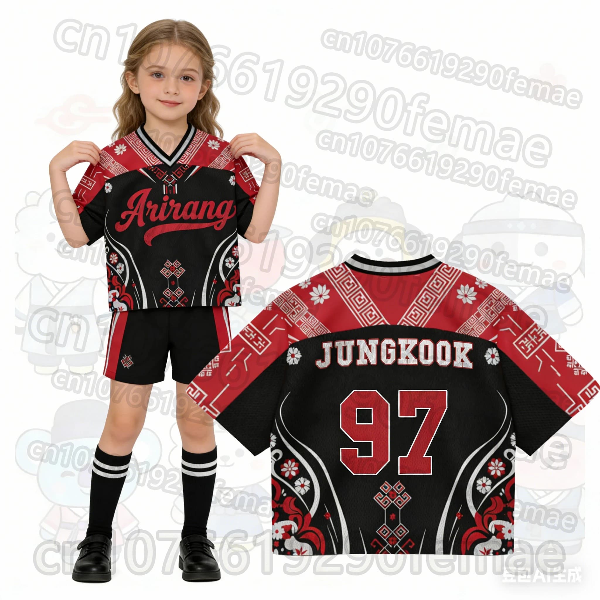 Nuova T-shirt Estiva 2026 Stile Jersey KPOP Boyband da Donna/Ragazza, Top Sportivo Casual con Design Tradizionale Coreano e Stampa Nome Numero