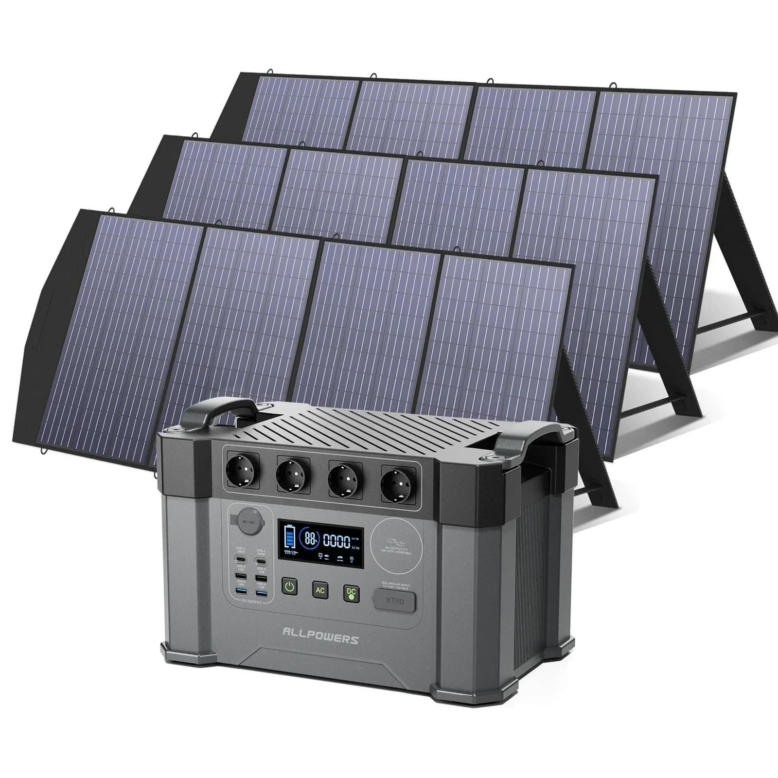 ALLPOWERS Stazione di Alimentazione Portatile 2400W con Ricarica Solare MPPT 110V/230V Compatibile con Pannelli Solari da 200W 400W 600W