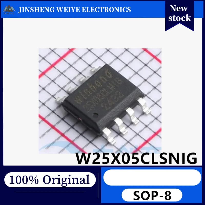 (5/50 pezzi) Chip di memoria FLASH con interfaccia SPI originale W25X05CLSNIG SMD SOP-8 da 512 Kb in stock