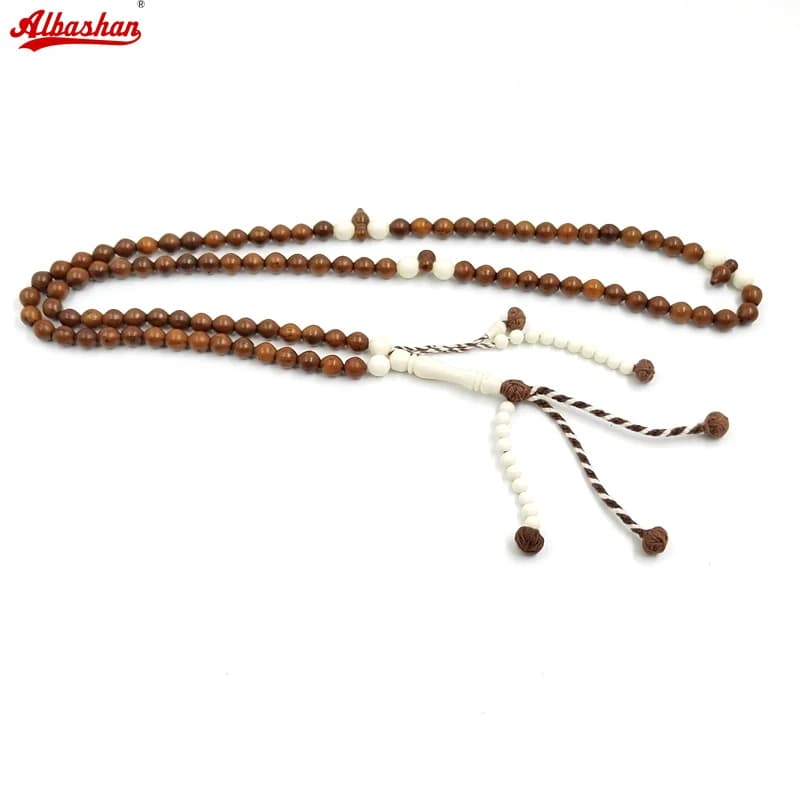 100 naturale Kuka Tasbih con perline di osso di cammello Ramdan Eid regalo Misbaha perline di preghiera musulmane Islam Rosario