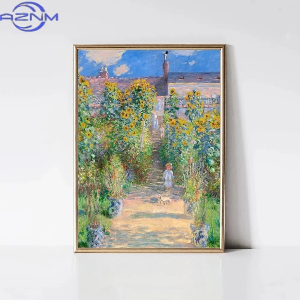 Claude Monet Water Lilies Classical Garden Landscape Posters and Prints Canvas Printing Wall Art Picture for Living Room Decor