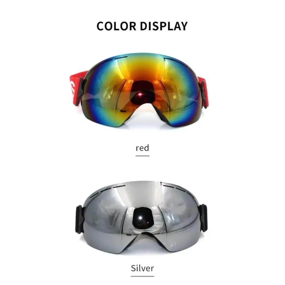 Occhiali da Sci Professionali con Montatura Grande, Antivento, Antiappannamento, Protezione UV400, per Snowboard e Sport Invernali