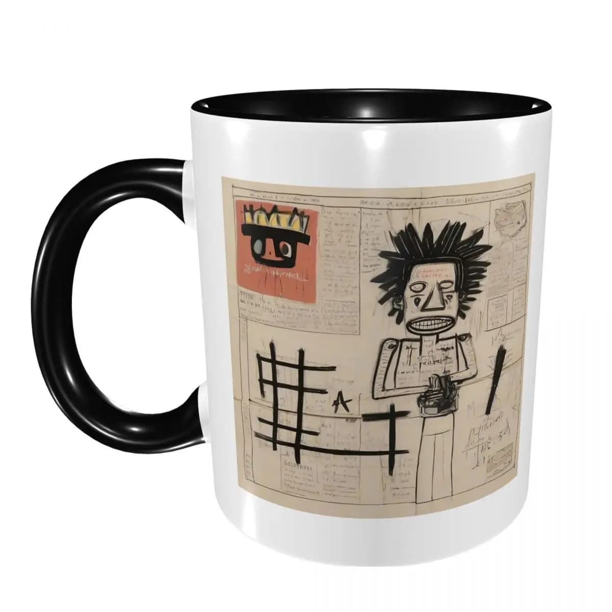 Newspaper Sketch Book Mug Funny Ceramic Coffee Cups Tea Mugs Milk Cup Drinkware Gift for Friends