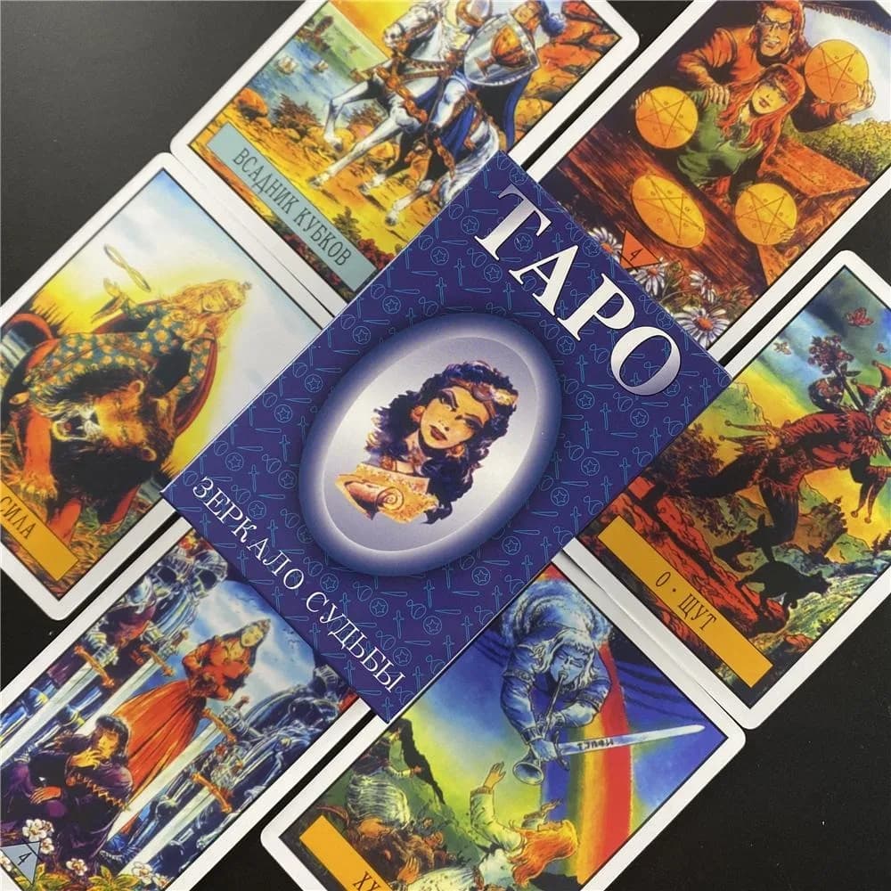 10.3X6cm mazzo di tarocchi russi carte dei tarocchi tascabili per il gioco da tavolo di divinazione del destino