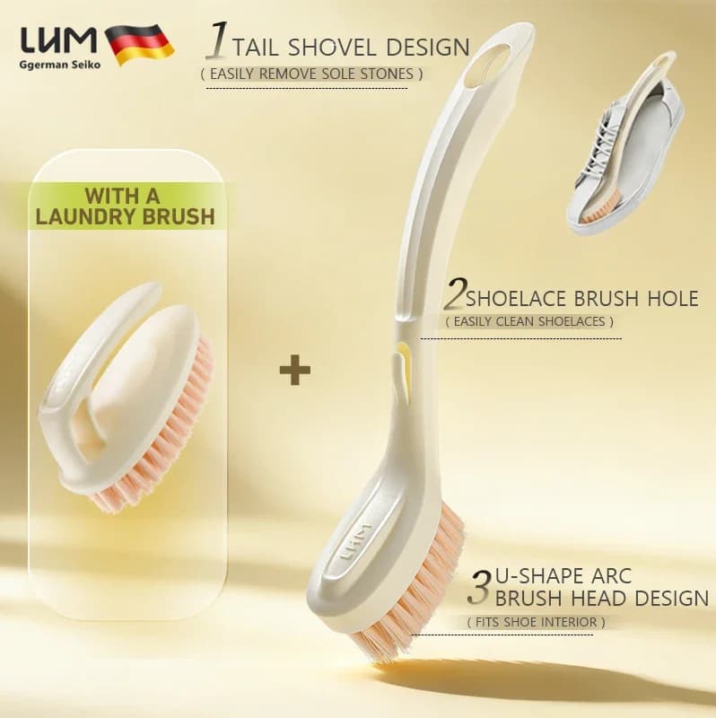 Set di 2 spazzole per lavanderia e scarpe, spazzole per la pulizia delle macchie domestiche con impugnatura ergonomica antiscivolo, facile da impugnare per vestiti, scarpe e altro.