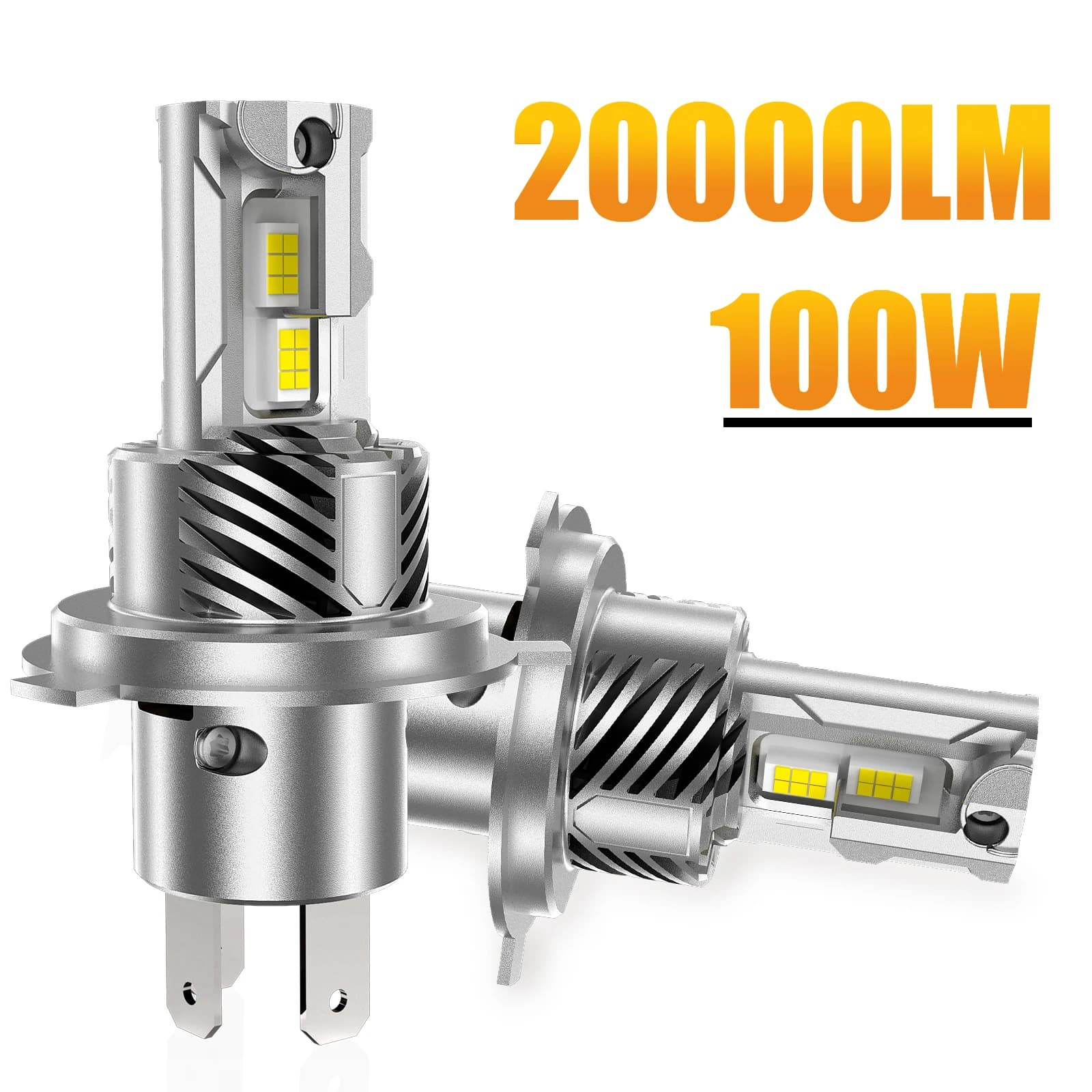 2 pz H4 LED lampadine per fari 9003 HB2 Canbus High Low Beam Car Light 20000LM Turbo Led lampada a diodi Auto 12V 6500K lampada