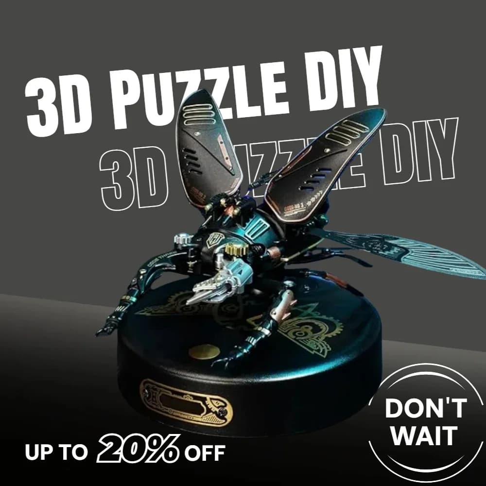 115PCS3D Puzzle per adulti Kit di costruzione di modelli in metallo per insetti elettrici Giocattoli da scrivania Kit per hobby per adulti Regalo per adolescenti