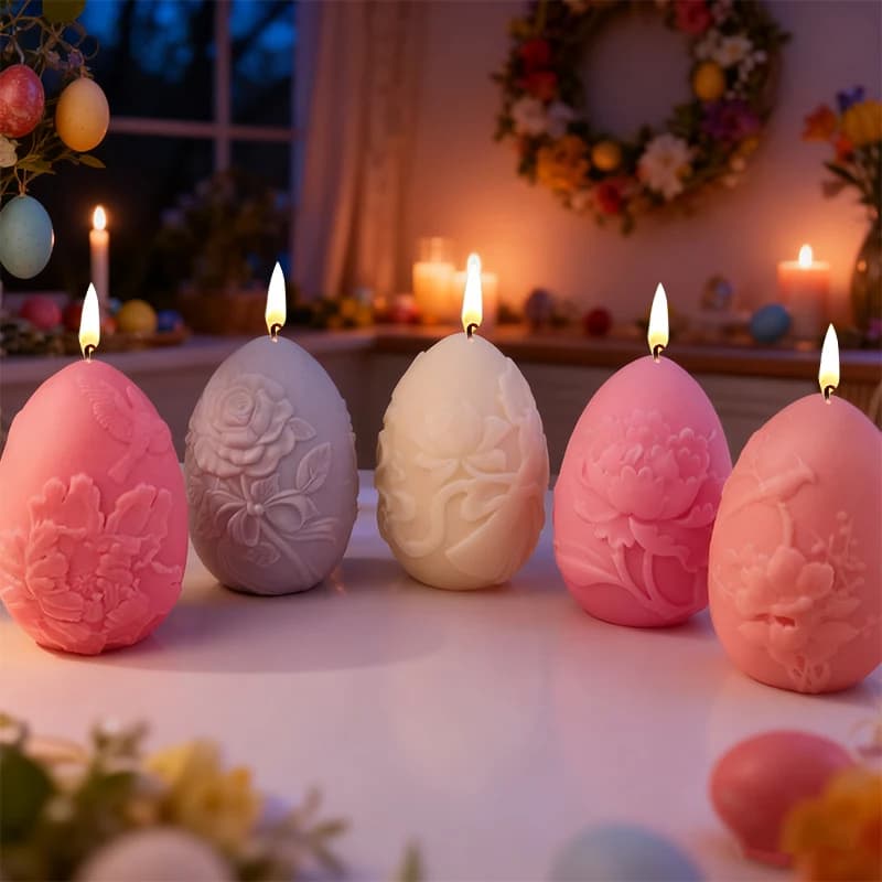 1pc DIY Easter Egg Shaped Silicone Candle Mold for Home Decoration Resin Crafting Mould
