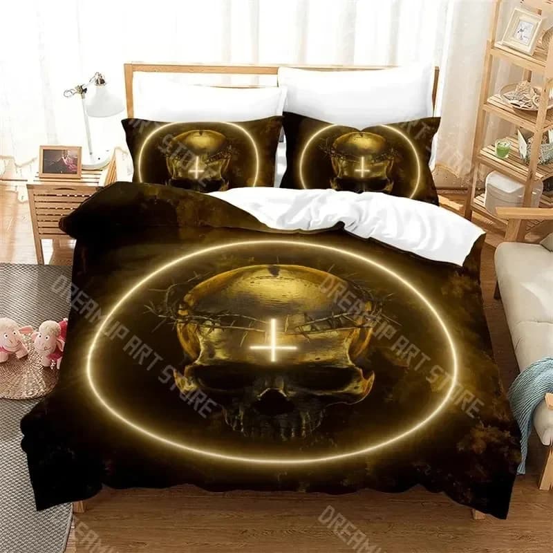 Christian Cross Jesus Duvet Cover Set Faith Over Fear Bedding Set 3D All Over Religion Comforter Cover Set Quilt Cover King Size
