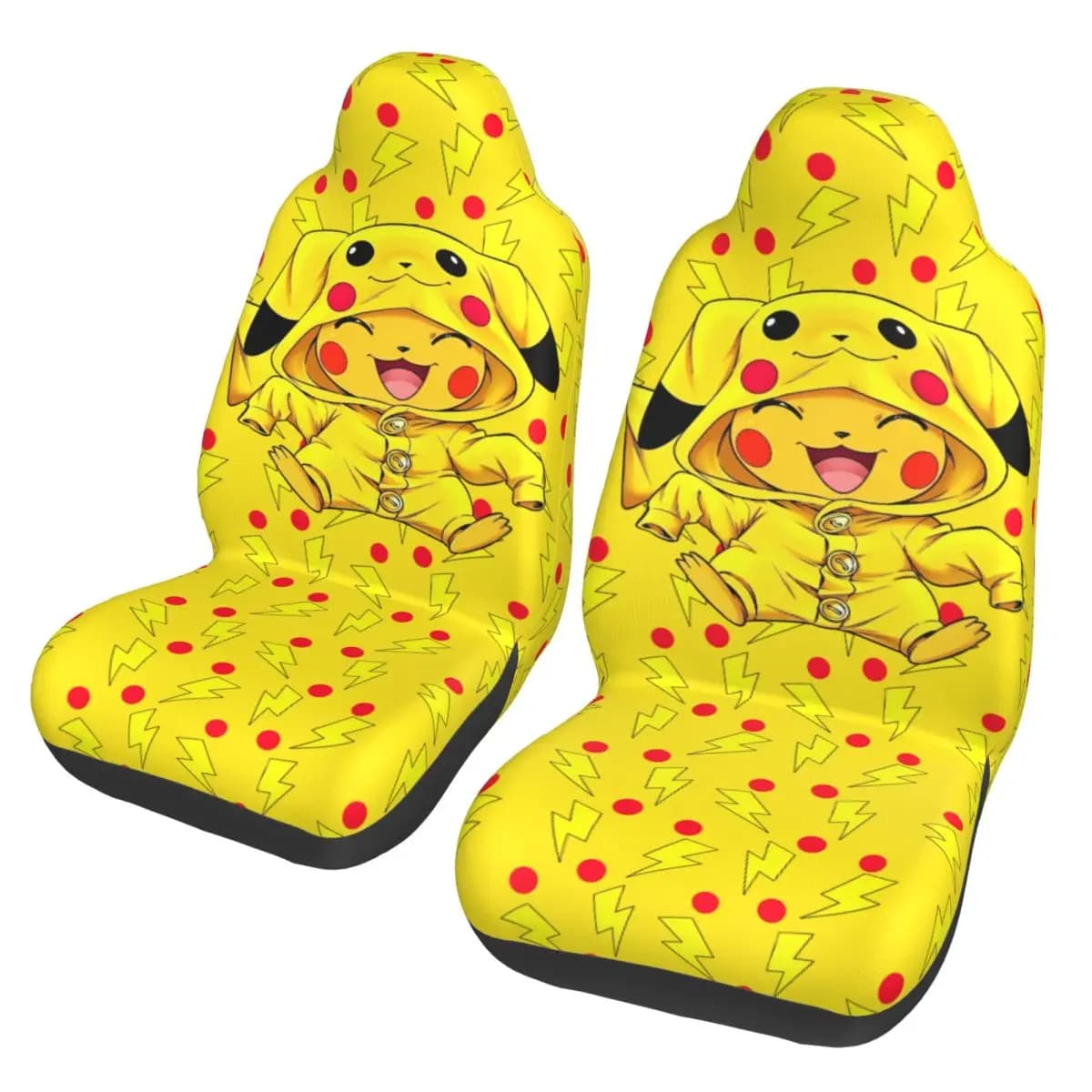 Universal Car Seat Cover with Pikachu in Poke-Mon Costume, Interior Seat Cover in Polyester