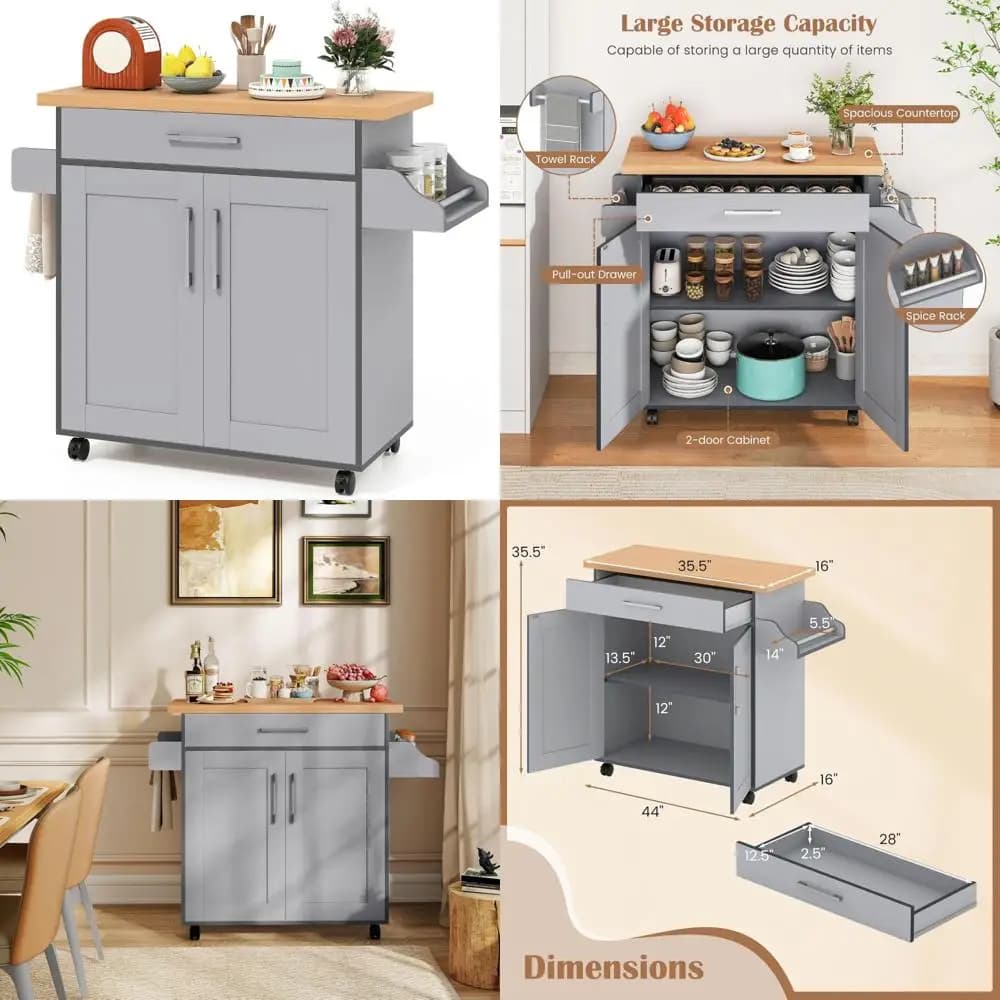Carrello da cucina con rotelle con portaspezie e portasciugamani, armadietto portaoggetti con cassetti grandi, carrello portaoggetti per servizi domestici per la cucina
