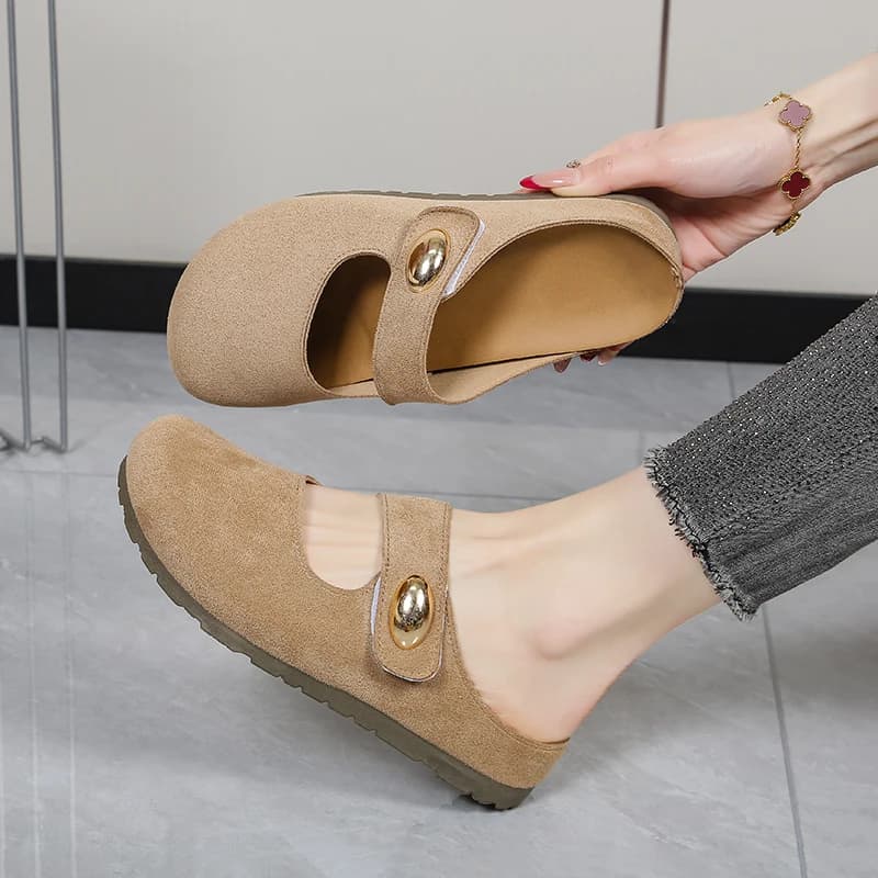 Women's shoes Lady Boken shoe with sequin decorative buckle, EVP ultra-light insole, fits the foot skin more closely