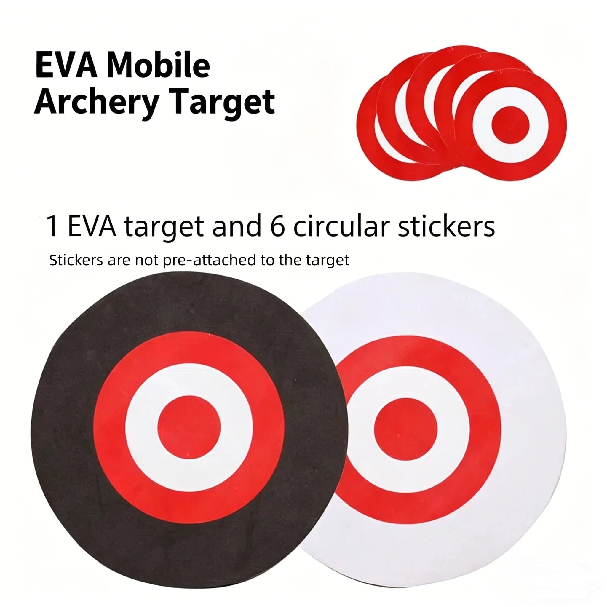 25cm Portable EVA Foam Archery Target, Bow Practice Target with 6pcs Replaceable Stickers for Outdoor Training