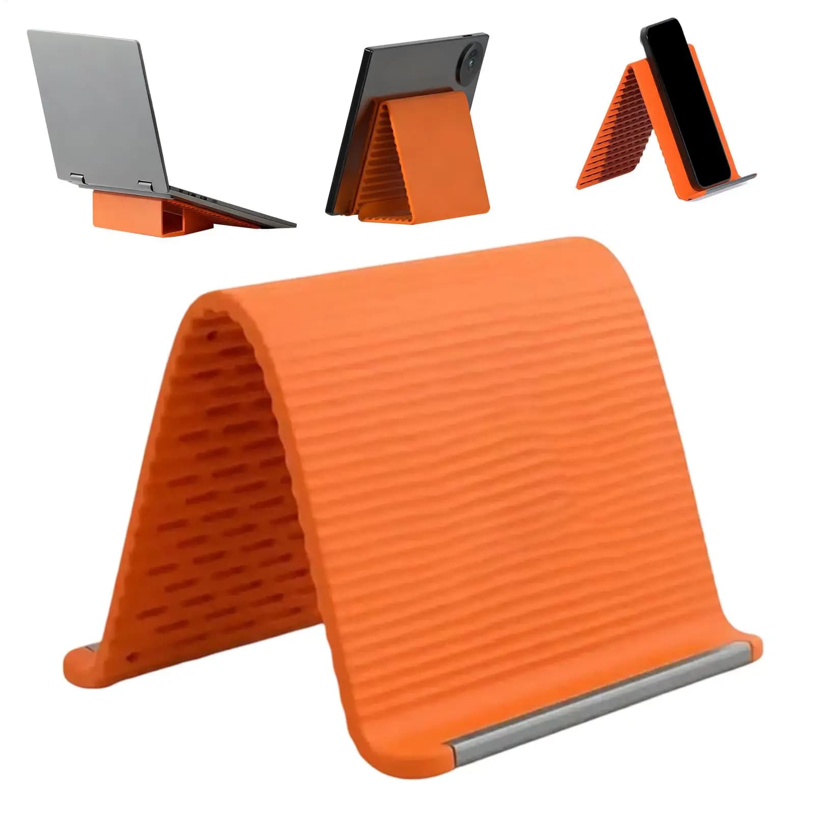 Supporto per telefono in silicone flessibile e pieghevole, portatile, regolabile, multi-angolo, da scrivania, per telefono, tablet, laptop, casa e ufficio