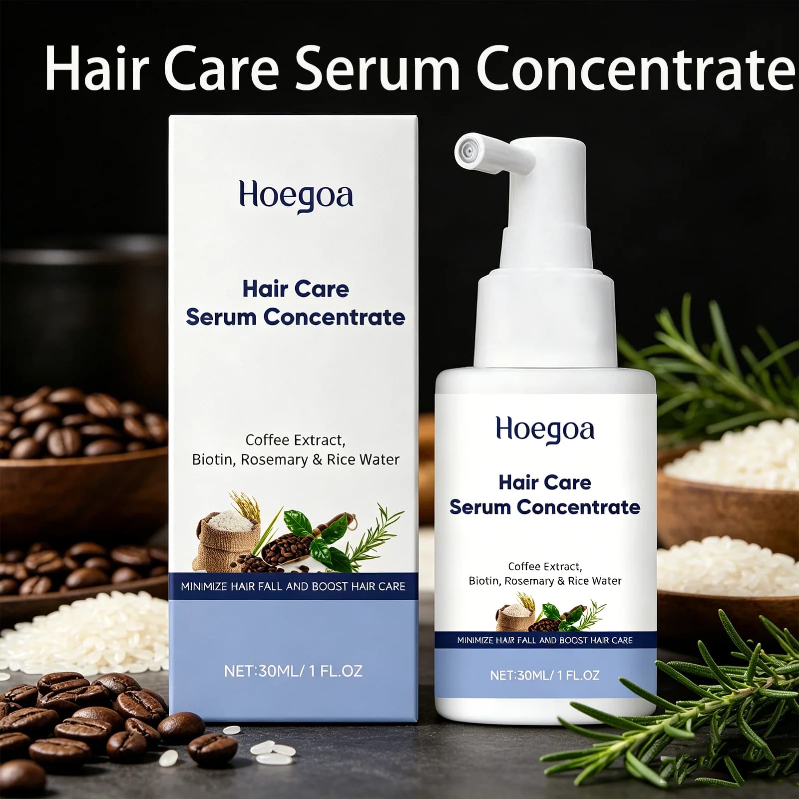 Hair Care Serum Caffeine Biotin Rice Water Deep Conditioning Nourish Strengthen Roots Improve Hair Quality Daily Hair Care