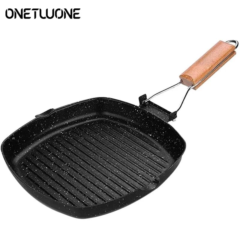 Foldable pan non-stick pan with folding handle Picnic pan Square pan for steaks for all floors