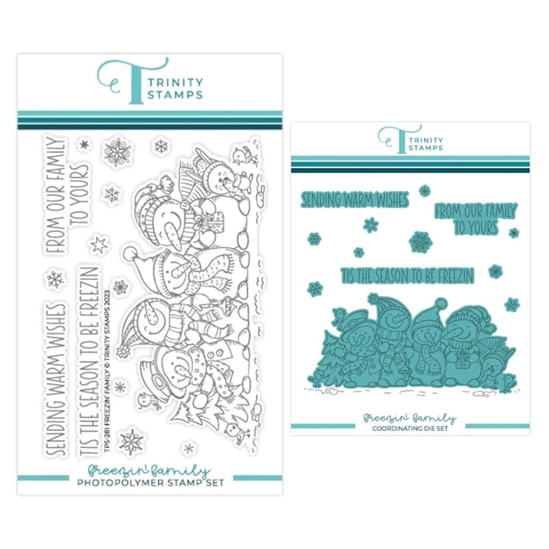 New Christmas Freezin' Family Metal Cutting Dies Scrapbooking For Paper Making Embossing Frame Card Clear Stamps Set