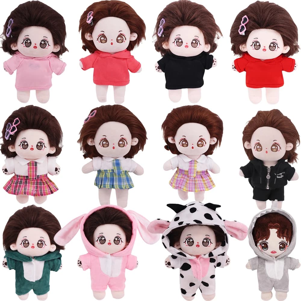 Doll Clothes For 20CM Kpop Cute Plush Toy Hoodie Sweatshirt Dress Animal Shaped Clothes Idol Doll Accessories,Christmas Gift Toy