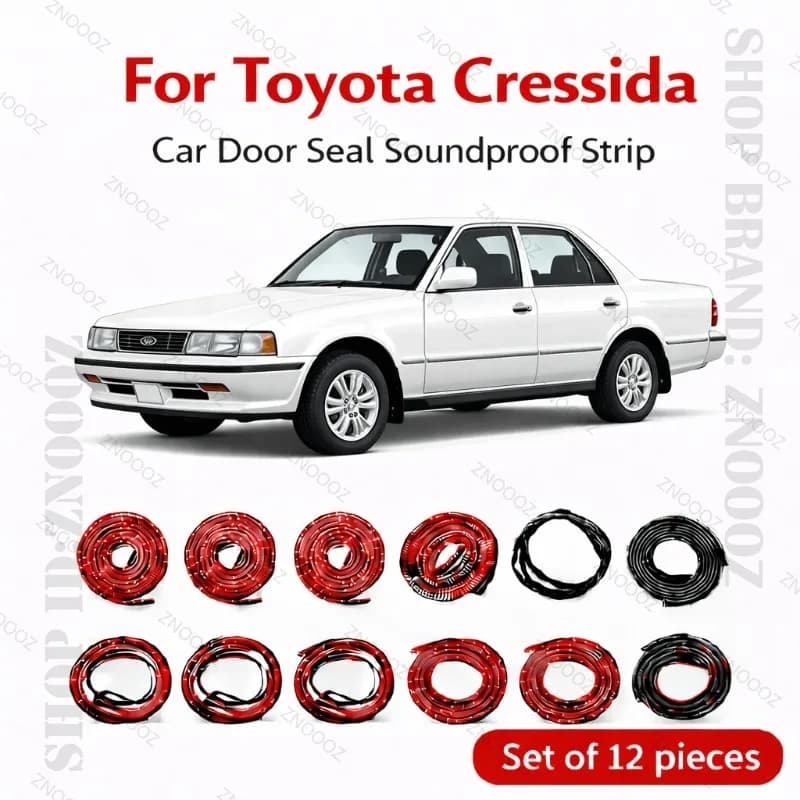 Set di 12 Guarnizioni in Gomma per Portiere Auto Toyota Cressida, Doppio Strato, Insonorizzanti, Antipolvere e Impermeabili