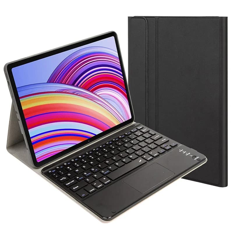 Custodia con tastiera Bluetooth per Xiaomi Redmi Pad Pro 12.1 pollici, cover per tablet con trackpad e tastiera retroilluminata, spagnolo, portoghese