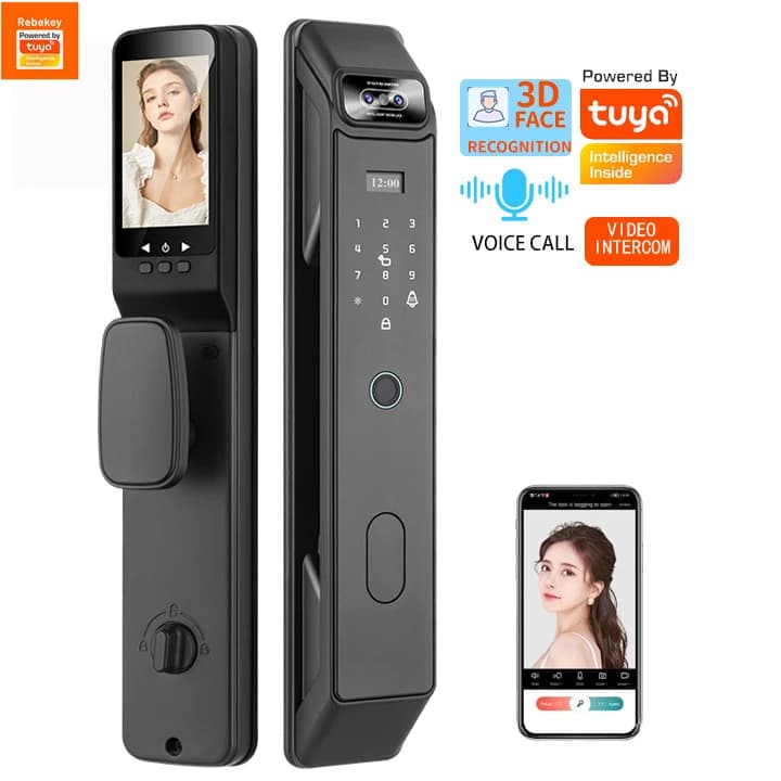 Serratura intelligente WiFi Password temporanea App Tuya Sblocco remoto Riconoscimento facciale 3D Serrature intelligenti senza chiave per impronte digitali