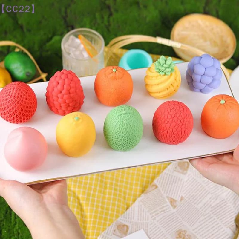 【CC22】Stampo in silicone per gelato a forma di frutta, sicuro per alimenti, design 3D fragola mango pesca, stampo fai da te per torte, cioccolato e gelatine {C}