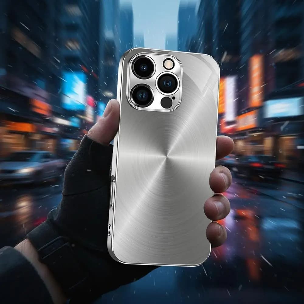 Custodia per telefono in argento con motivo laser Aurora, alla moda e brillante, per iPhone 17 17Air 16 15 14 13 12 11 Pro ProMax Plus, cover antiurto.